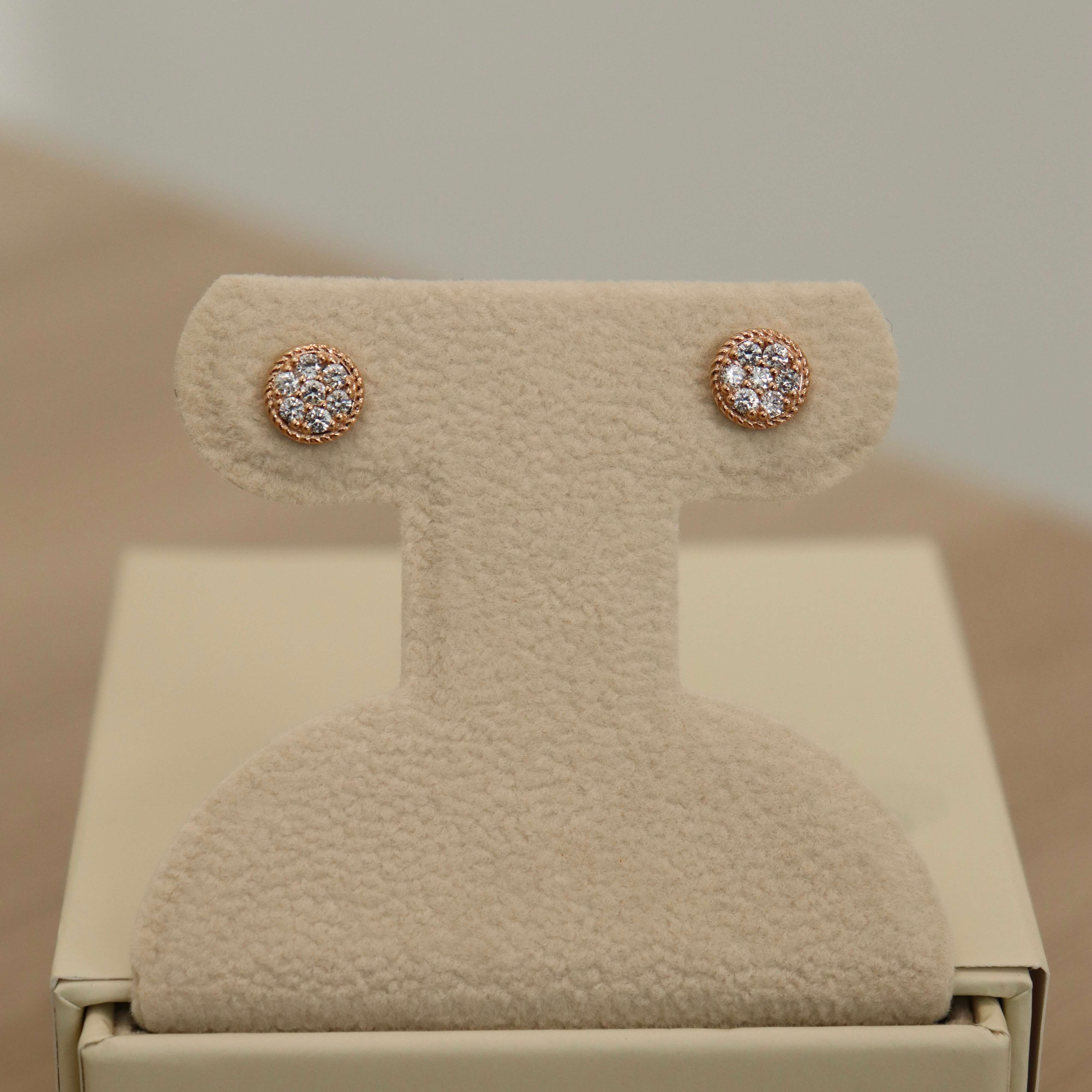 14K Small Rose Gold Diamond Studs (Sample Sale) Earrings IceLink-CAL   